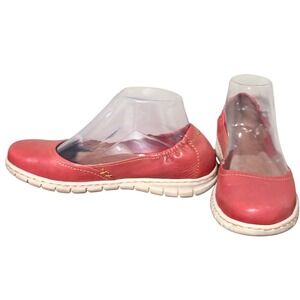 BORN Reija Red Leather Ballet Flats Shoes Women's Size 8‎